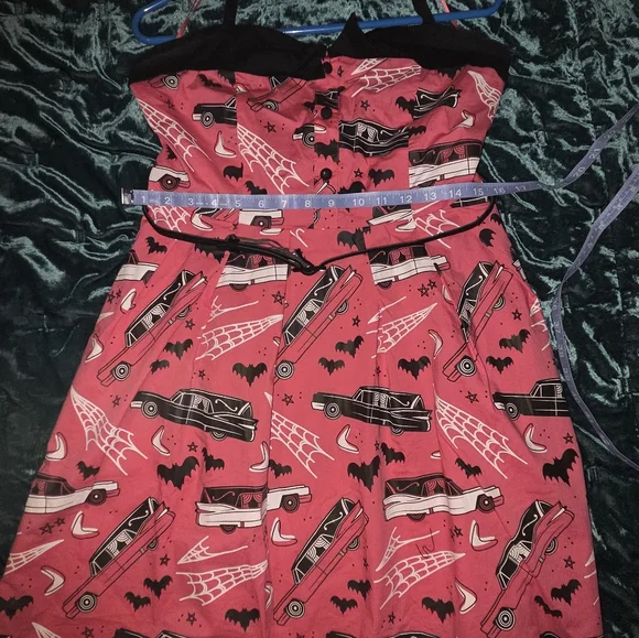 ​🖤 RARE Sourpuss Pink Death Cab Halter Swing Dress | Size Large | EUC - Picture 4 of 4